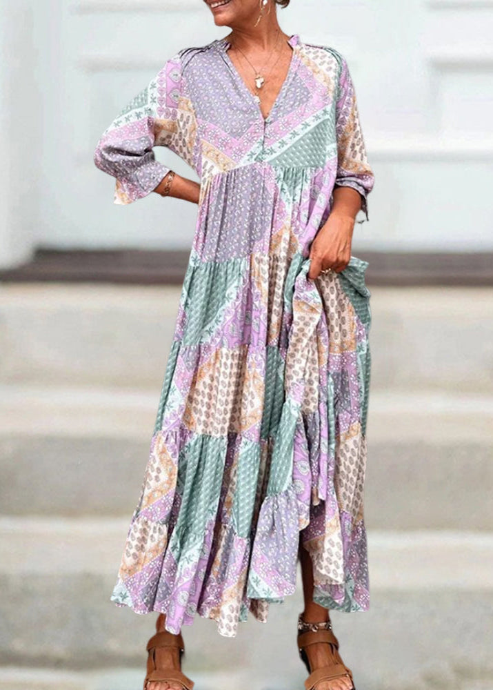 Dzanella | Bohemian Patchwork Maxi Dress