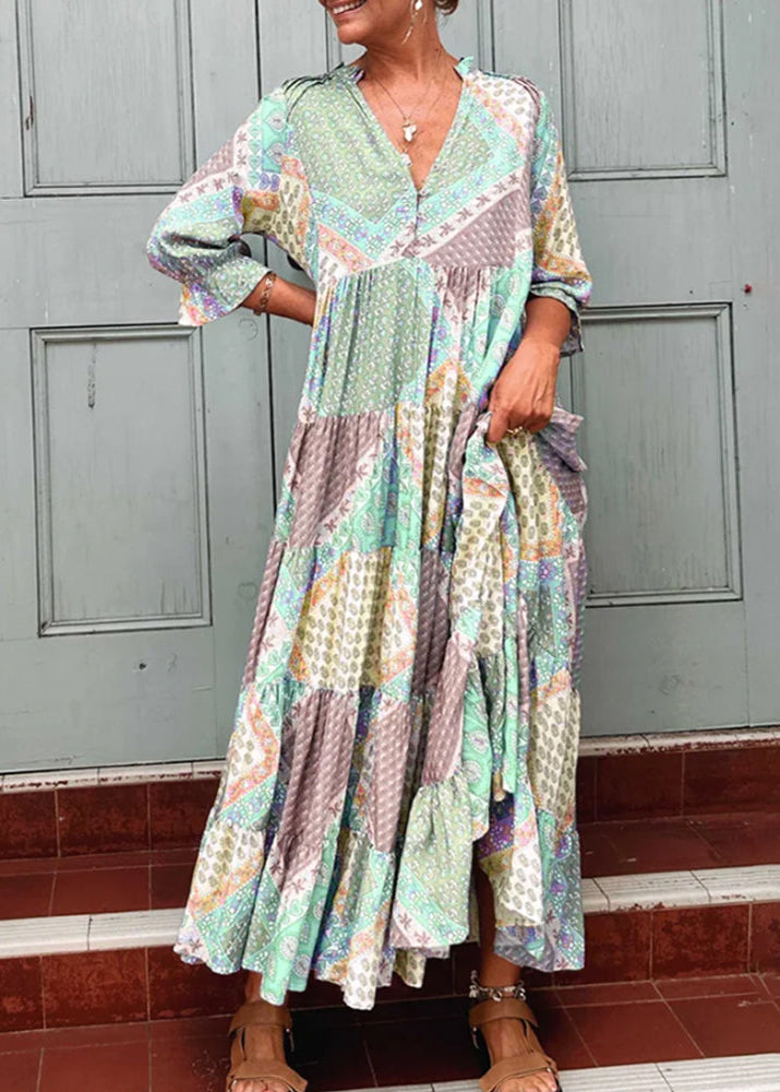 Dzanella | Bohemian Patchwork Maxi Dress