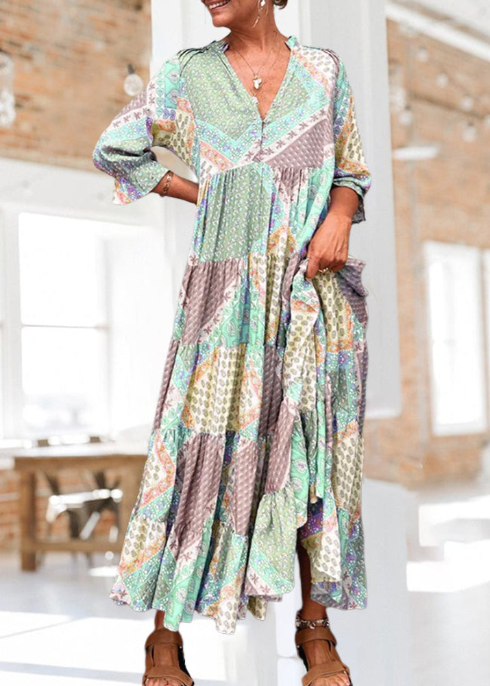 Dzanella | Bohemian Patchwork Maxi Dress