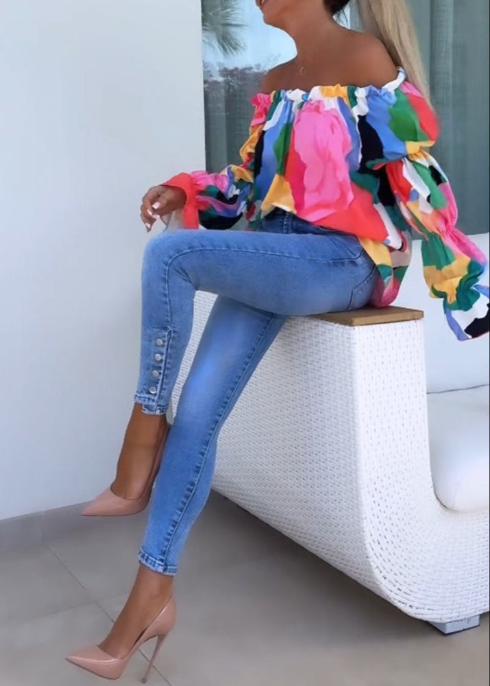 Fiona | Vibrant Off-Shoulder Blouse