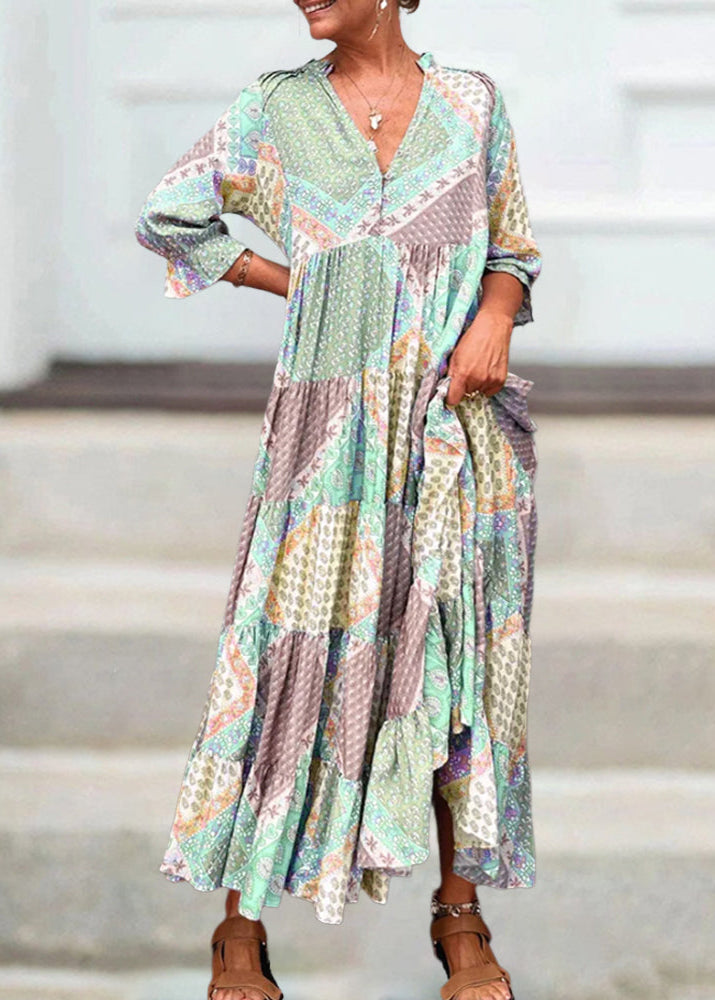 Dzanella | Bohemian Patchwork Maxi Dress