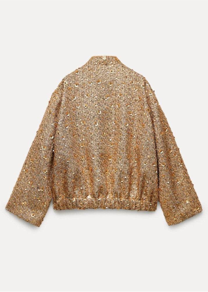 Goldie | Golden Sequin Tweed Jacket