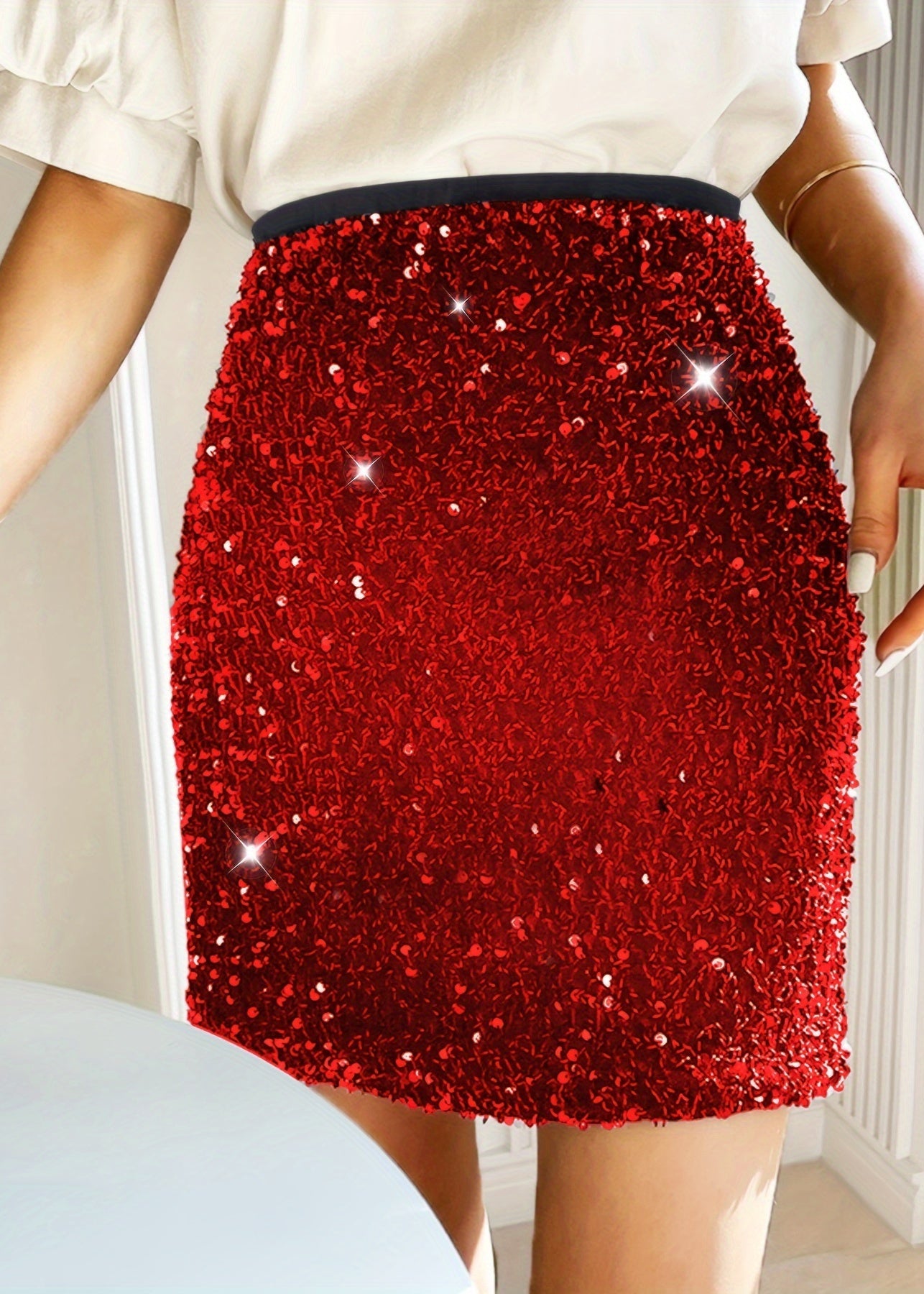 Lotus | Midnight Sparkle Sequin Mini Skirt