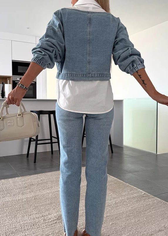 Sienna | Layered Denim Sweatshirt